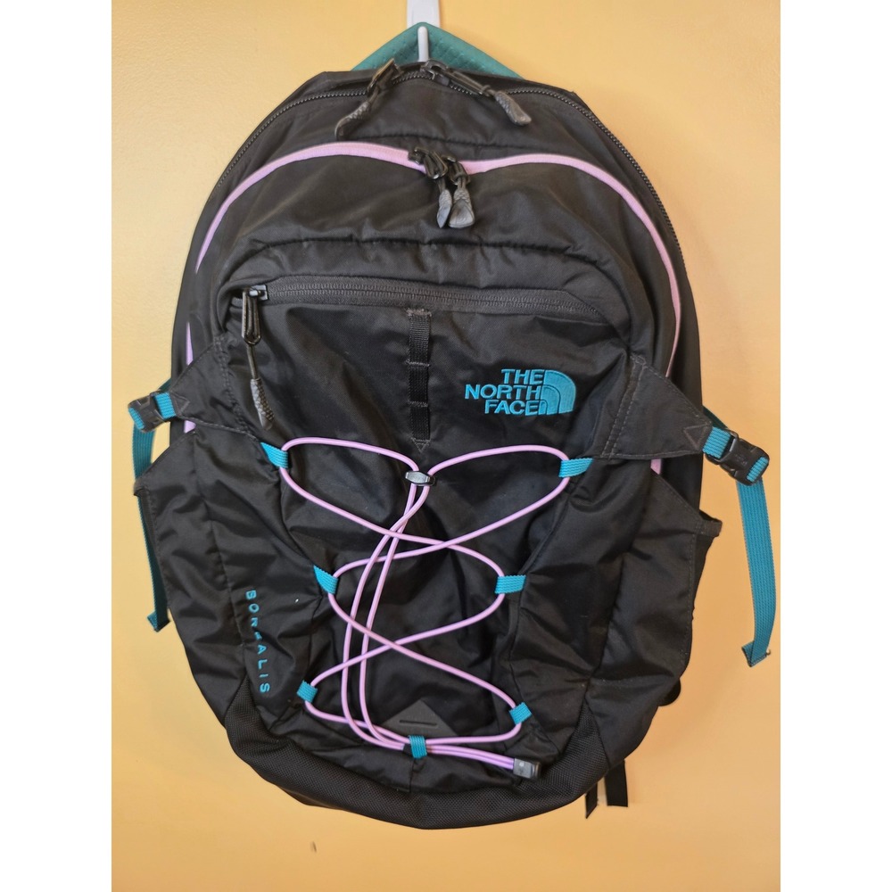 The North Face Borealis Backpack Black Teal Lavender FlexVent Laptop Bag